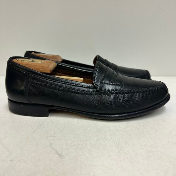EUC Salvatore Ferragamo Black Calf Penny Loafer Moccasin Made in Italy VTG 7 D main image 8